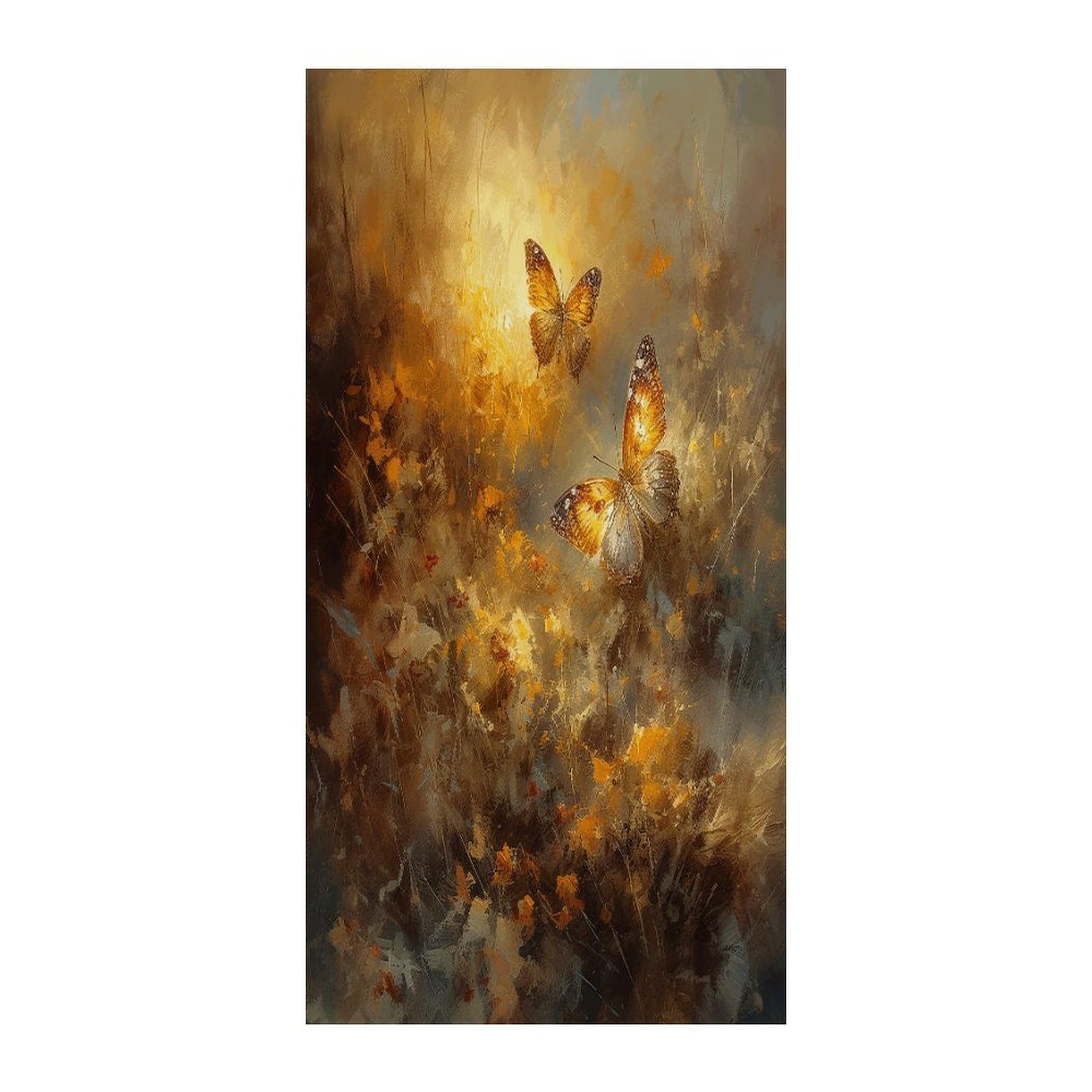 Fekiloot Style Golden Butterfly Painting Door Curtain Room Divider Curtains