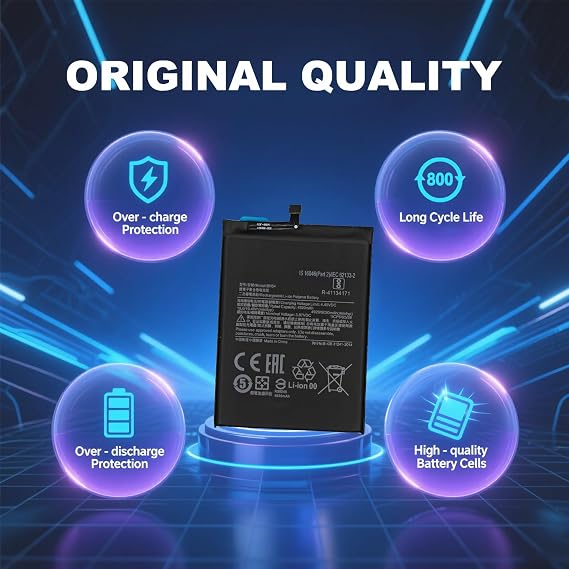 New Battery Replacement BN54 Compatible with Redmi Note 9, Redmi 10X 5G, Redmi 9, Includes Tools