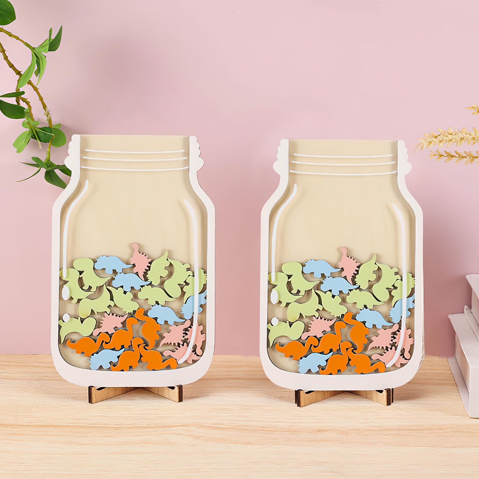 2Pcs Reward Jar,Reusable Reward Jars For Children,Good Behaviour Chart Reward Pot For Home Classroom School Teacher Parent Reward Chart Ornaments(Dinosaur) - Image 4