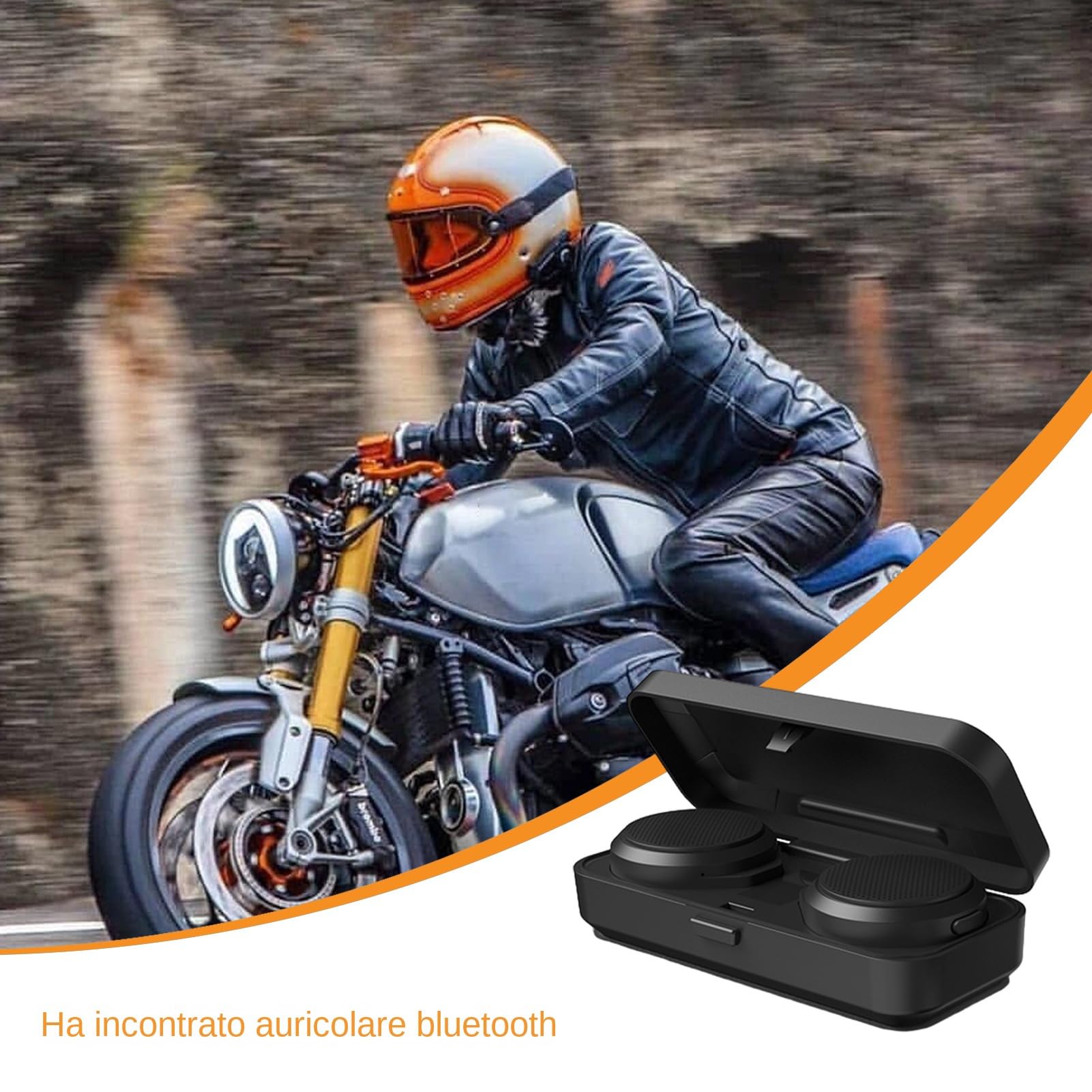 Generico Interfono moto per casco rigido Custodia Ricaricabile Impermeabile | Display A LED Custodia di ricarica per auricolare, moto, cuffia impermeabile, guida, viaggio, pendolarismo
