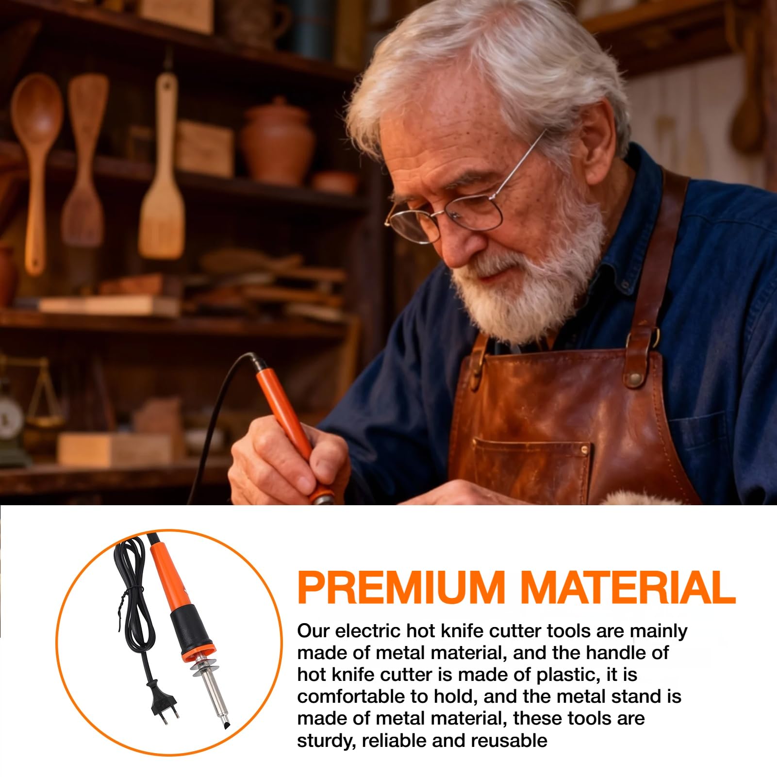 Fer a Souder Kit, Fer à Souder Etain de Précision avec Support 16 Pointes de Rechange, Kit d'outils électriques de découpe au couteau chaud Température Réglable 380-400°C (prise EU 220)