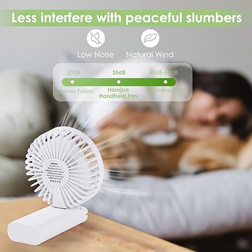 Miniatura 4 de Hianjoo Ventilador de mano, ventilador portátil 3 en 1, ventilador de escritorio plegable de 90, ventilador de cuello, ventilador de mano, 3