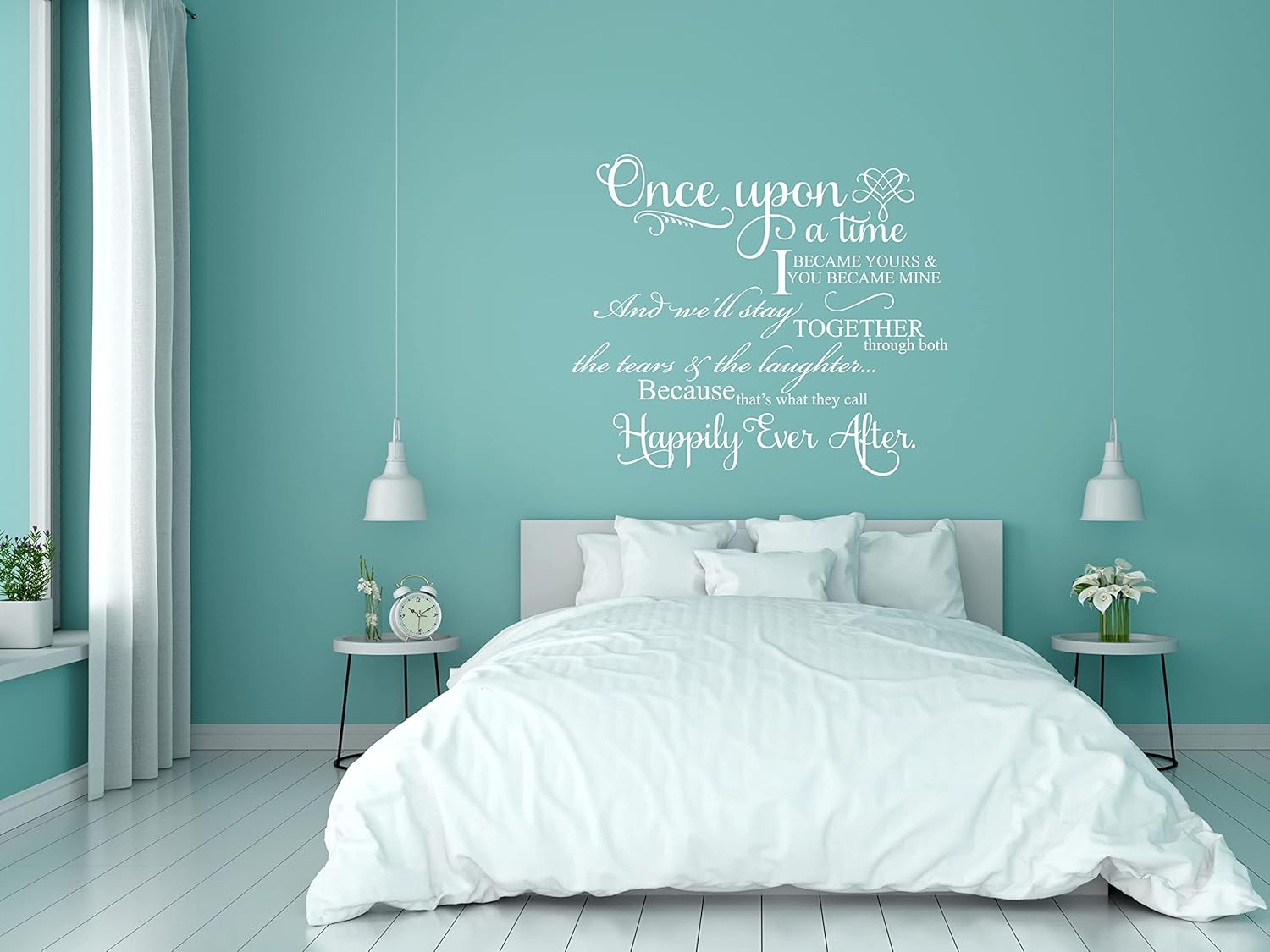 Once Upon A Time I Became Yours Marriage Wall Decal Wedding Decal - Custom Wedding Decals - Girls Room Wall Decor Girls Nursery Decal Playroom Decor Vinyl Wall Quote - Removable Wall Sticker