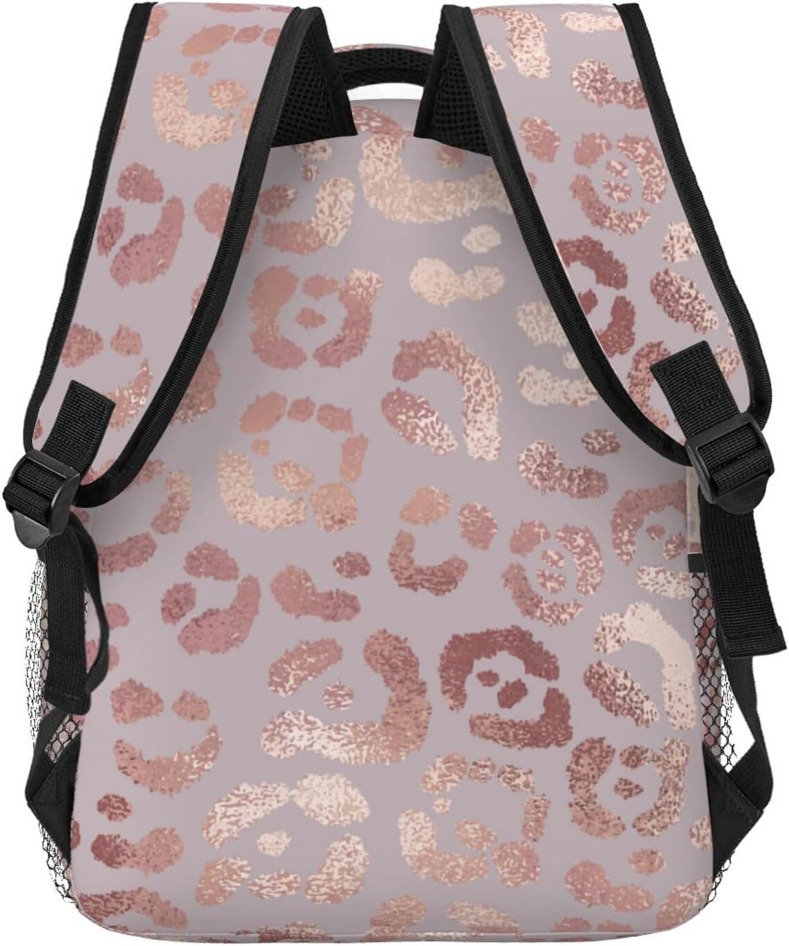 Stylish Leopard Print Rose Gold Backpack For School Laptop Bags Bookbag Big Casual Daypack For Student Girls Boys Kids Teens Travel Sports Work - Image 4