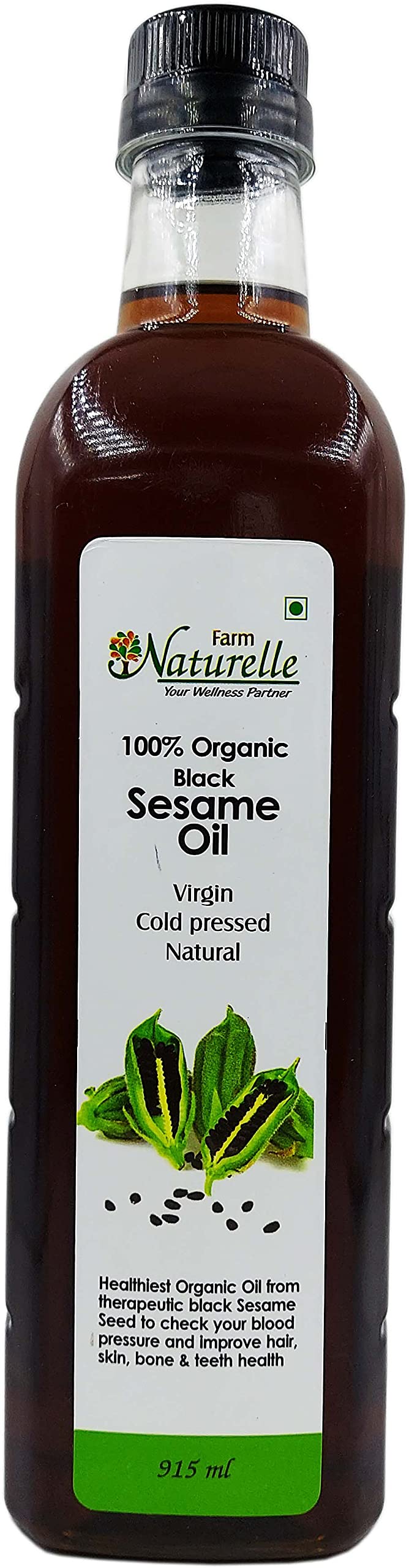 Farm Naturelle Organic Virgin Cold Pressed Black Sesame Seed Cooking Oil,1Ltr