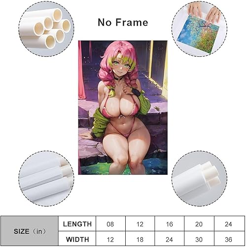 Miniatura 2 de Póster Mitsuri de anime Girl Mitsuri para pared, diseño sexy de Mitsuri en bikini, decoración de habitación de aguas termales, decoración