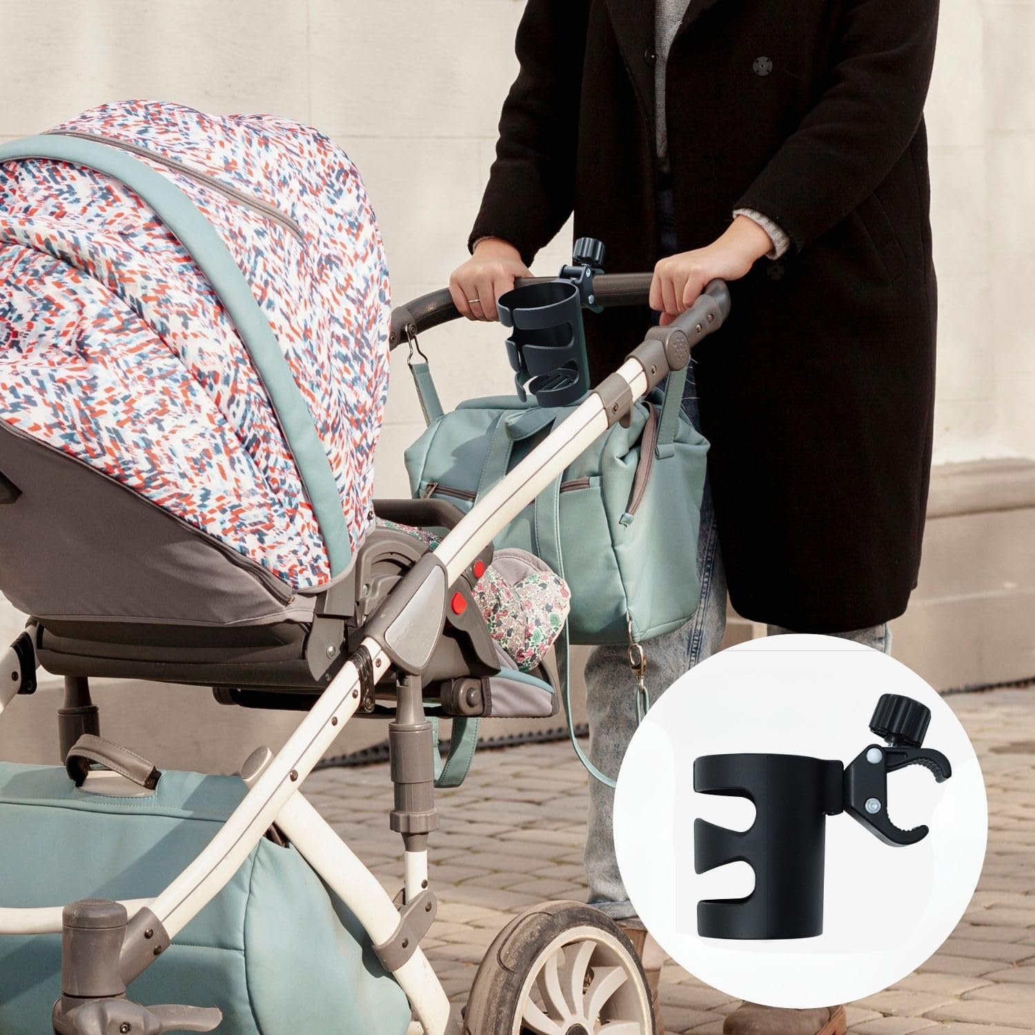 Universeller Getränkehalter - Für Kinderwagen, Fahrrad & Rollstuhl