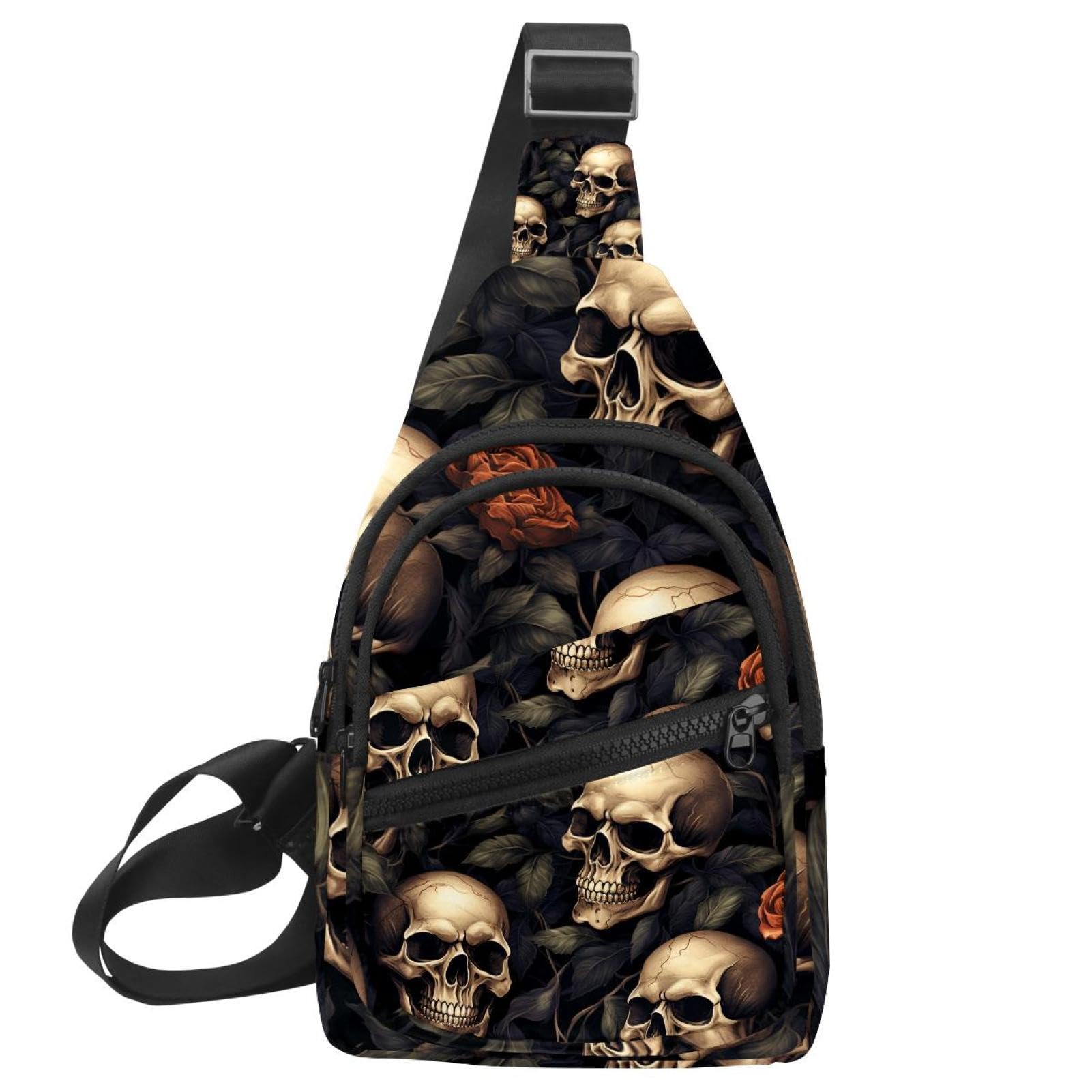 Mochila cruzada Skull O ajustable multicolor de talla única unisex 7