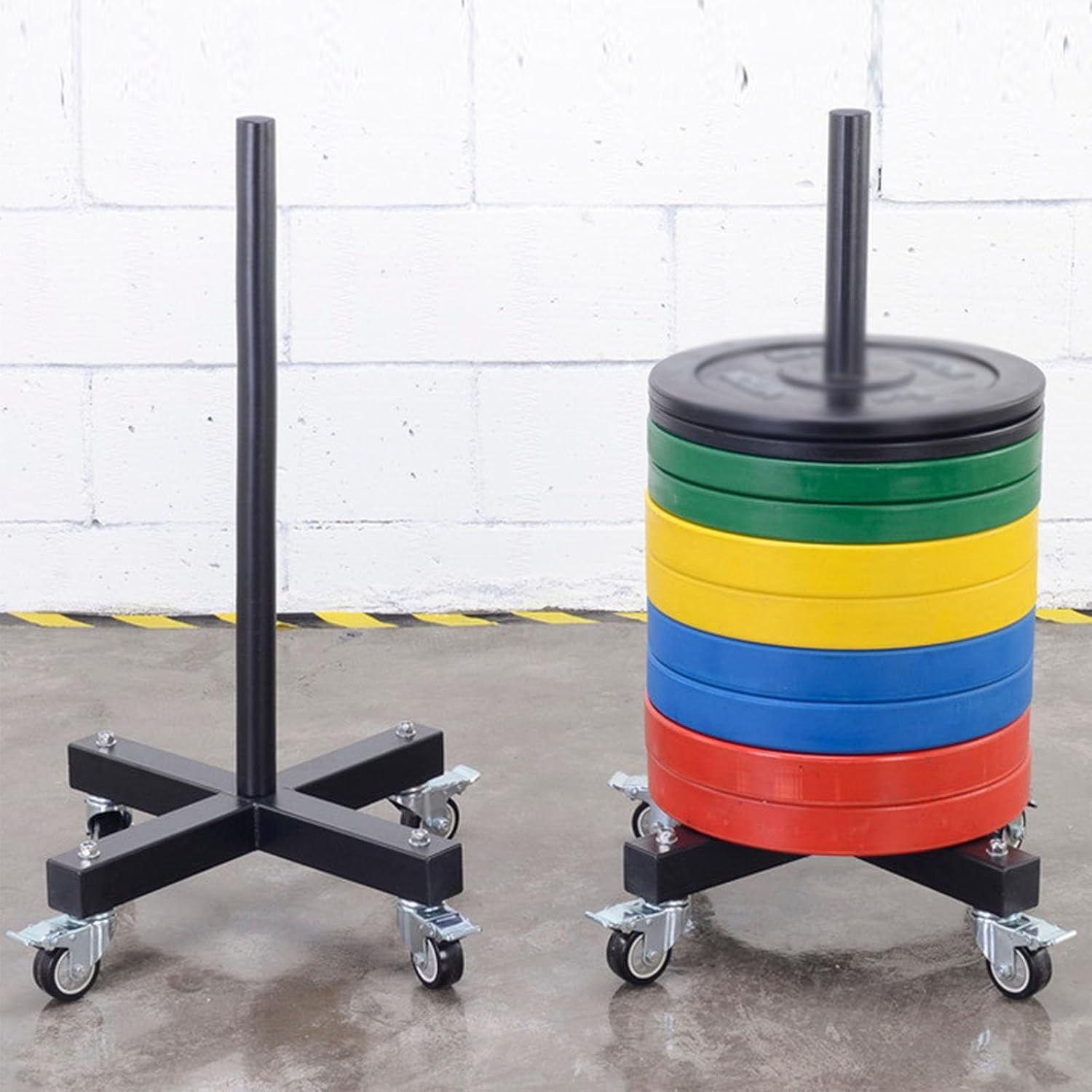 XLTFUC Weight Barbell Rack, Store Olympic Weight Plates and Barbell Rack, Storage Bracket, Suitable for Home Gym Storage, Maximum Weight Capacity 330 Lbs