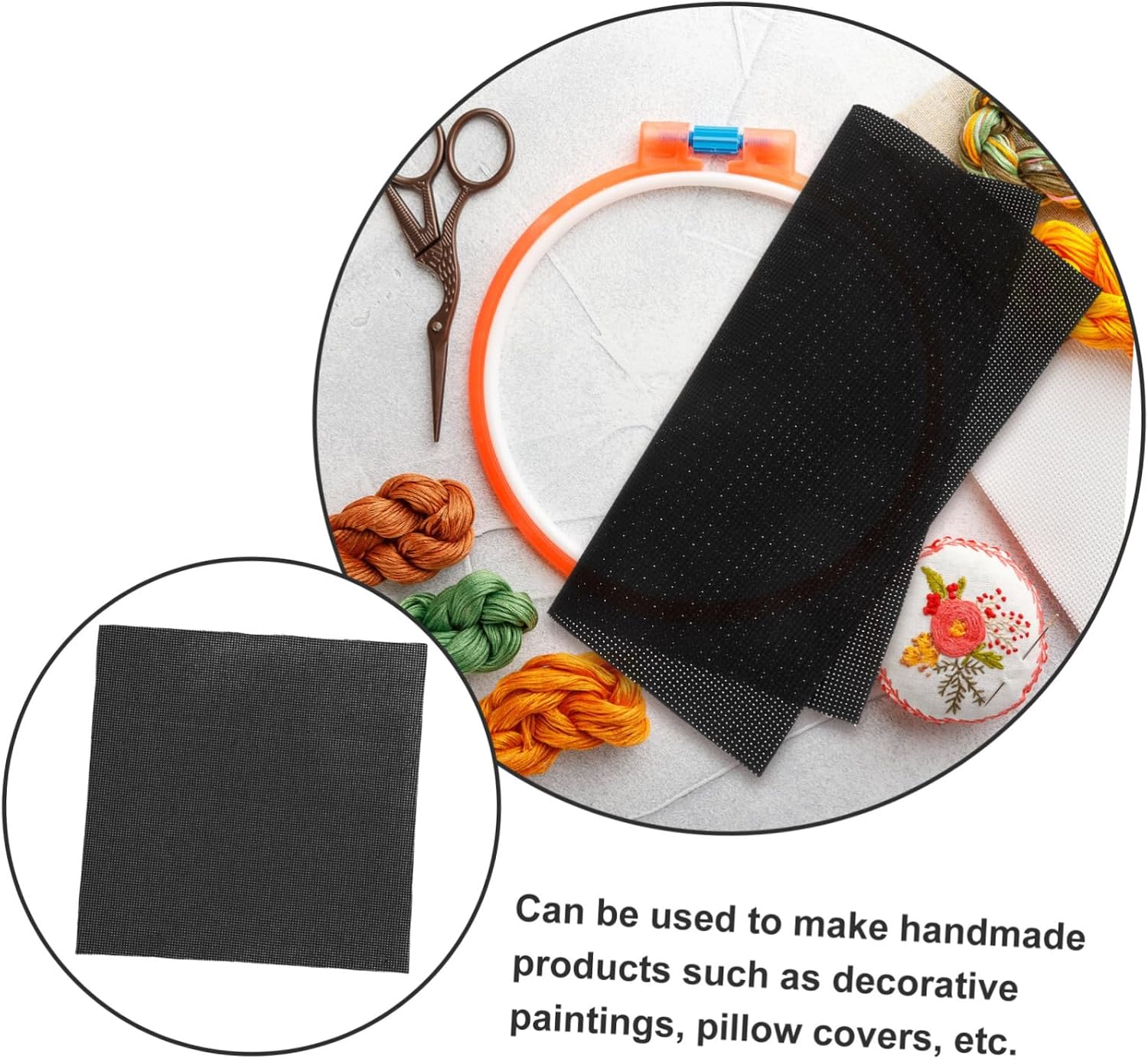 3pcs Printing Cross Stitch Cloth Mesh Canvas for Embroidery Machine Projects