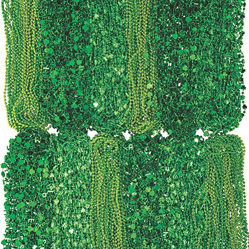 Bulk 500 Pieces Green Bead Necklace Assortment - for St. Patrick's Day-themed partiesm, community gatherings and celebrations or fundraisers