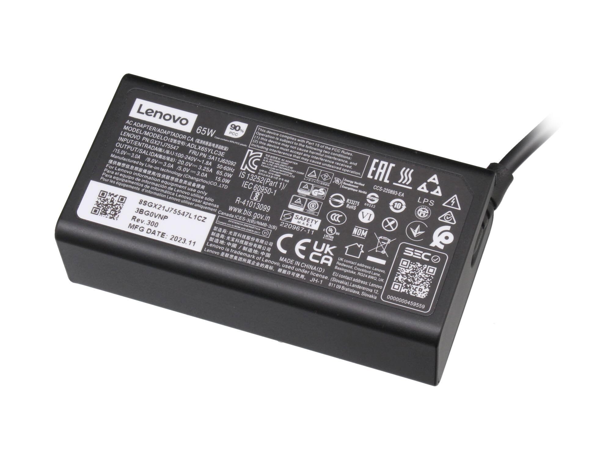 Lenovo GX21J75547 oryginalny USB-C Zasilacz 65 Watt
