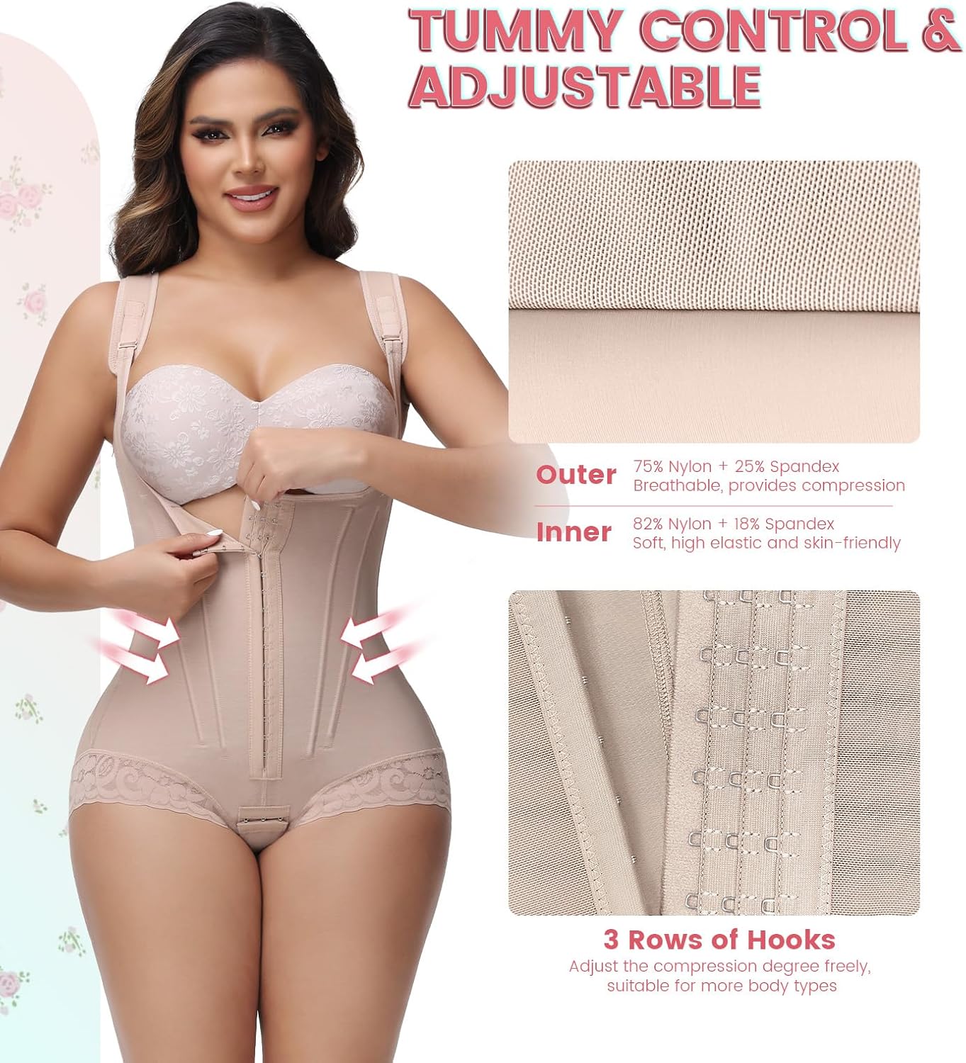 SHAPSHE Fajas Colombianas Moldeadoras Postpartum Stage 2/3 Body Shaper Tummy Control Shapewear for Women with 8 Bones - Image 2
