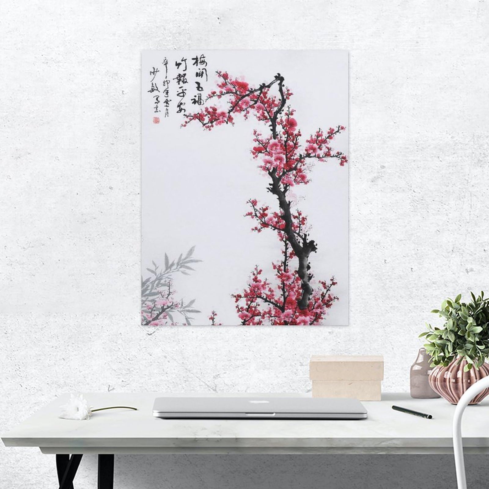 Amazon.co.jp: 絵画 梅の花の中国画インテリア 絵画 中国の花の壁