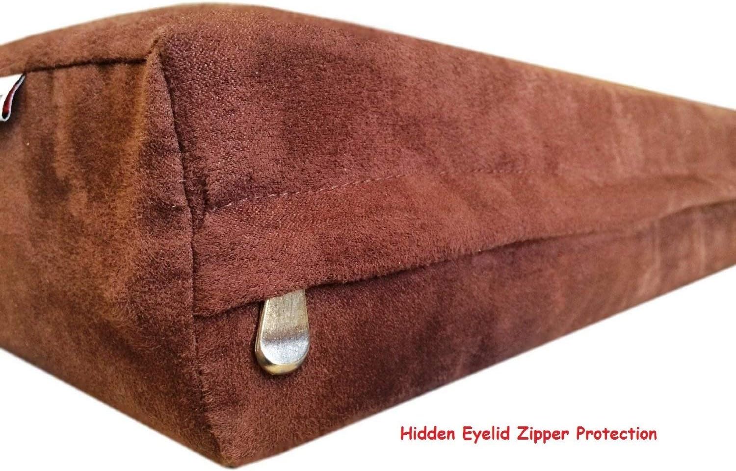 47''x29''x4'' Chocolate Brown Microsuede Fabric 100% Washable Resistant Anti Slip Luxury Comfort Replacement Dog Bed Zippered Duvet Gusset Case - Cover Only