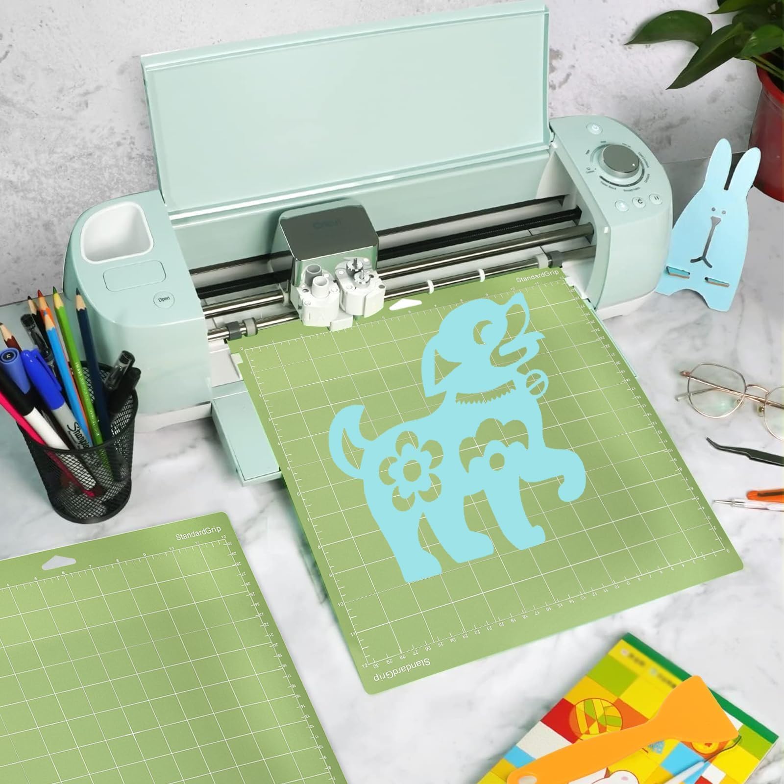 ShipeeKin Lot De 4 Tapis De Découpe 30,5 X 30,5 Cm Vert – Parfait Pour Cricut Explore Air 2, Maker, Portrait Et Plus !