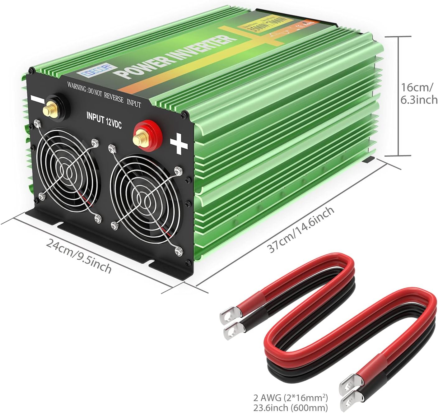 EDECOA 3500W Pure Sine Wave Inverter DC 12V to 120V 110V AC Power Converter for Car RV Motorhome with LCD Remote and AC Terminal Block (3500W/12V V3.1 (ET-RC Remote))