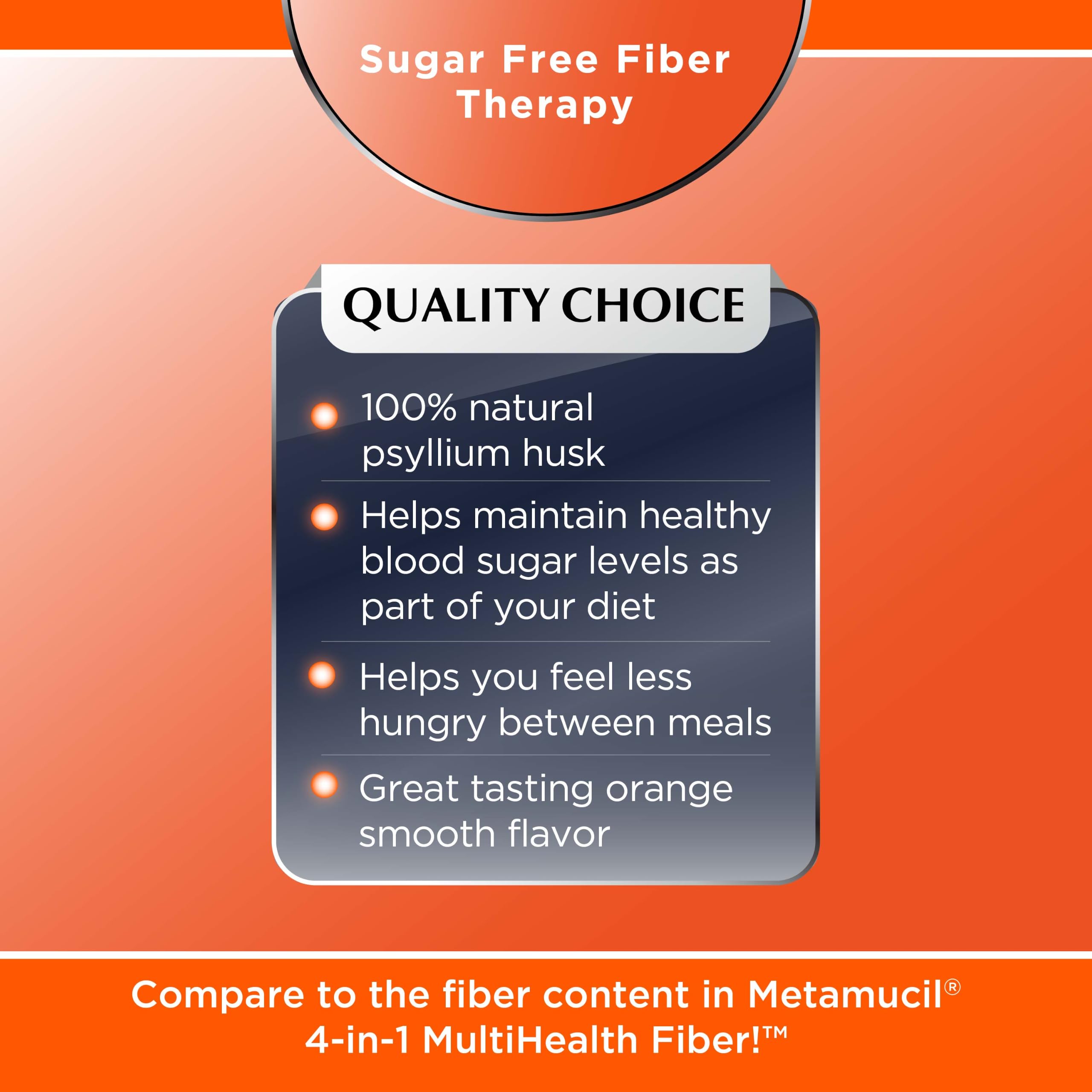 Quality Choice Sugar Free Fiber Powder Naturally Derived Vegetable Formula 48 Doses Orange Flavor — Amazon image 7
