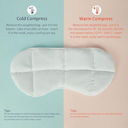 Miniatura 2 de Mr. Sandman Máscara de ojos ponderada para mujeres y hombres, máscara de ojos de elastano, agradable a la piel, bolsa de cuentas de vidrio ultrafina