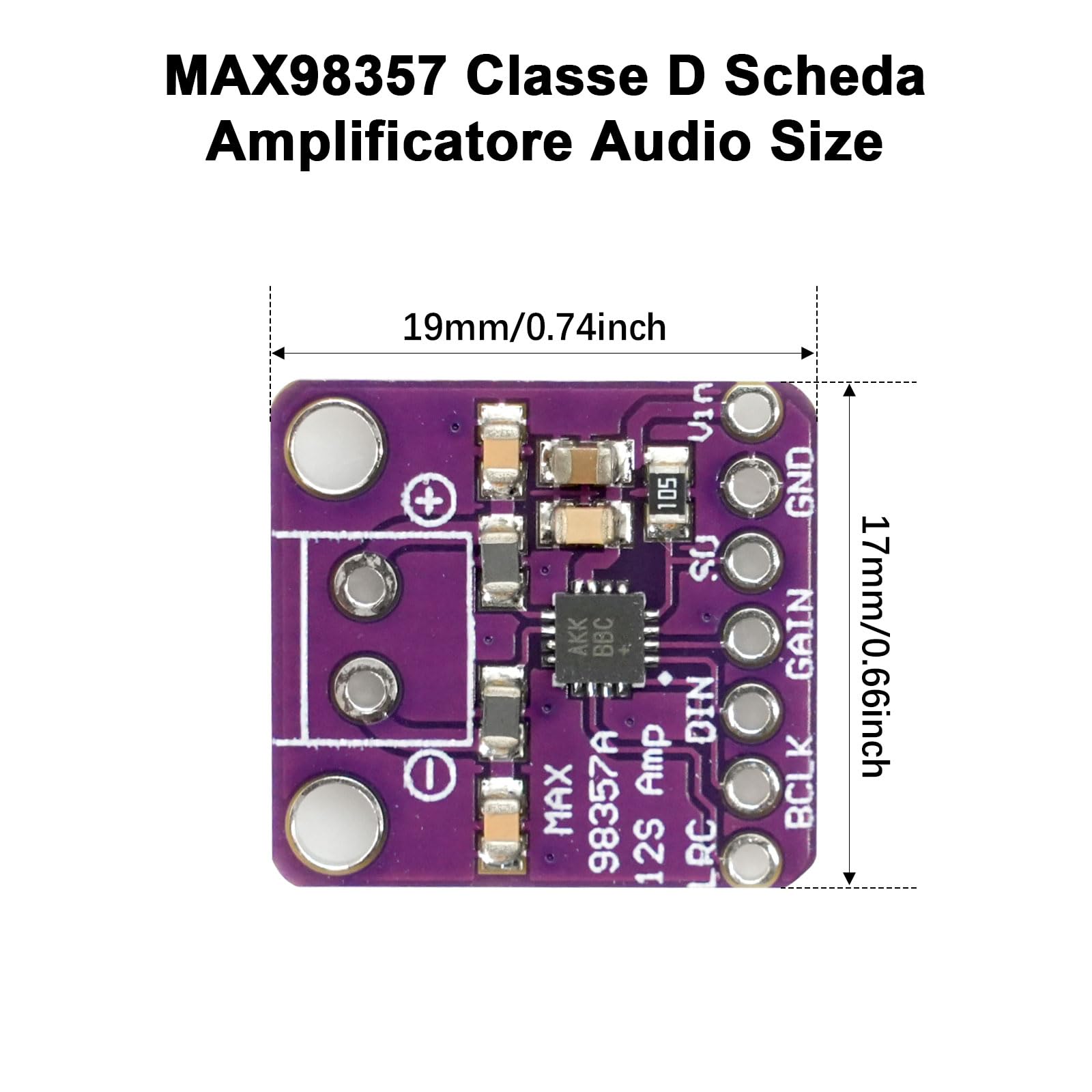 MAX98357 Classe D Scheda amplificatore audio AYWHP 3 PCS I2S 3W DAC Amplificatore di Uscita Modulo di Decodifica Modulo Audio Filtro