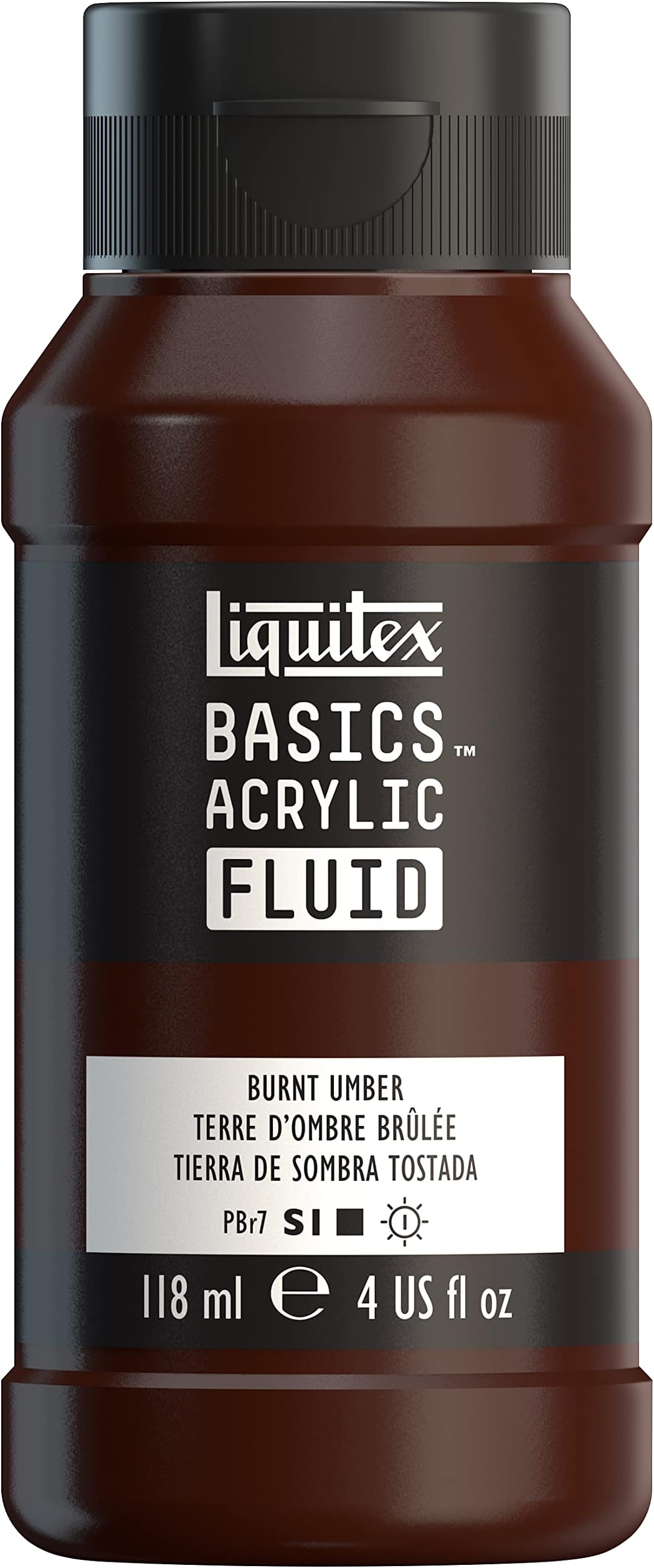 Liquitex BASICS アクリル液体塗料 118ml (4オンス) ボトル バーントアンバー