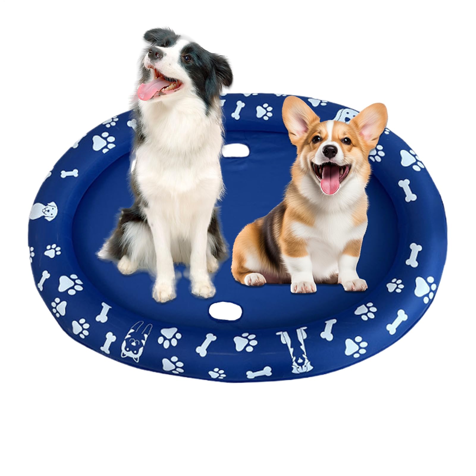 Bañera Para Perros Balsa Flotante Inflable Plegable Antideslizante | Flotadores para Perros para Piscina Para Piscina, Río, Kayak, Muelle, Entrenamiento De Cachorros, Juegos Acuáticos Y Playa