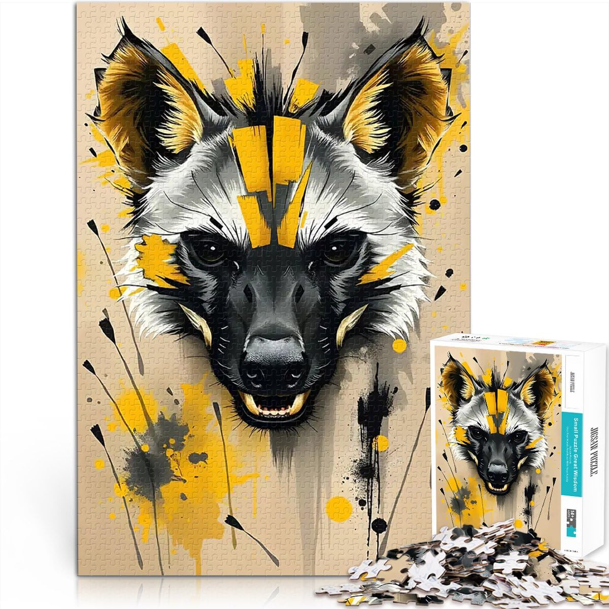 2000 Pieces Puzzles for teenagers African Wild Dog Portrait Stressabbau eignet sich ideal als Geschenk für die ganze Familie70x100cm — image 1