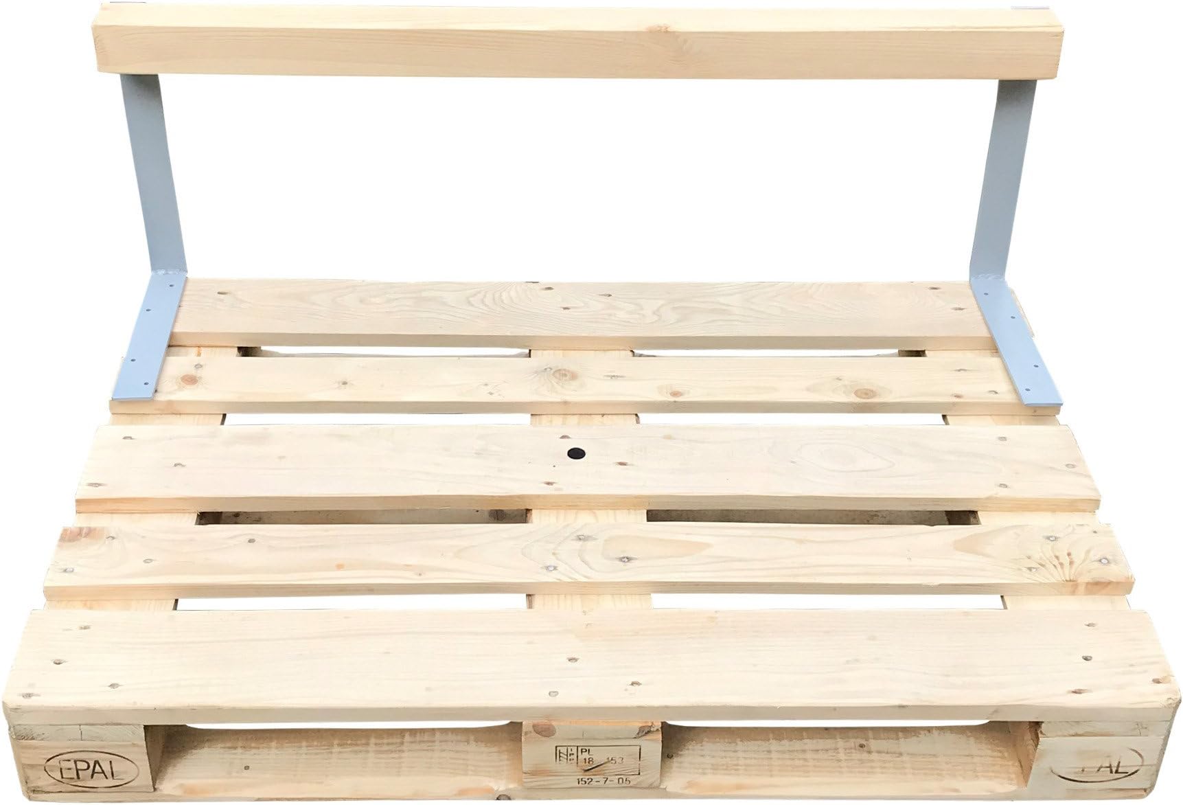 relaxedLiving | Backrest for pallet furniture | to screw on | for Euro pallets | massive | DIY furniture | 2 steel angles & 1 wooden beams | Accessories | Pallet furniture | Facility
