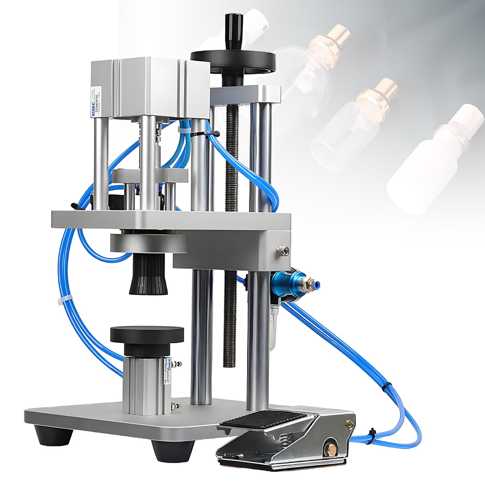 Perfume Bottle Crimping Machine, Pneumatic Tabletop Capper Adjustable 18mm