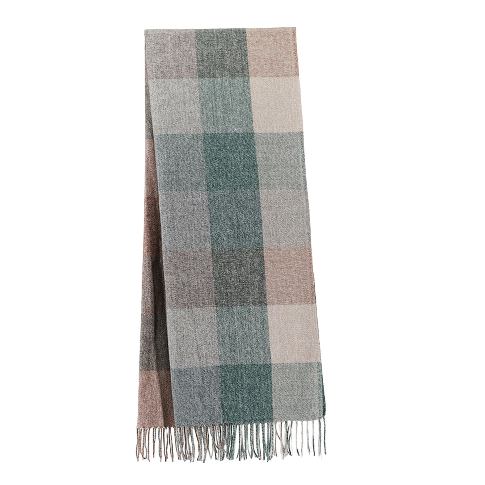 Foulard Femme Foulard À Carreaux De Couleur Imitation Cachemire pour Femmes Col Rond Chaud Épaississant Châle-a08-175 * 70cm