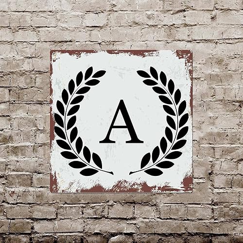 Miniatura 5 de Logotipo de metal personalizado retro de aluminio de 12 x 12 pulgadas, ideal para jardines domésticos, dormitorios, cocinas, resistente a la