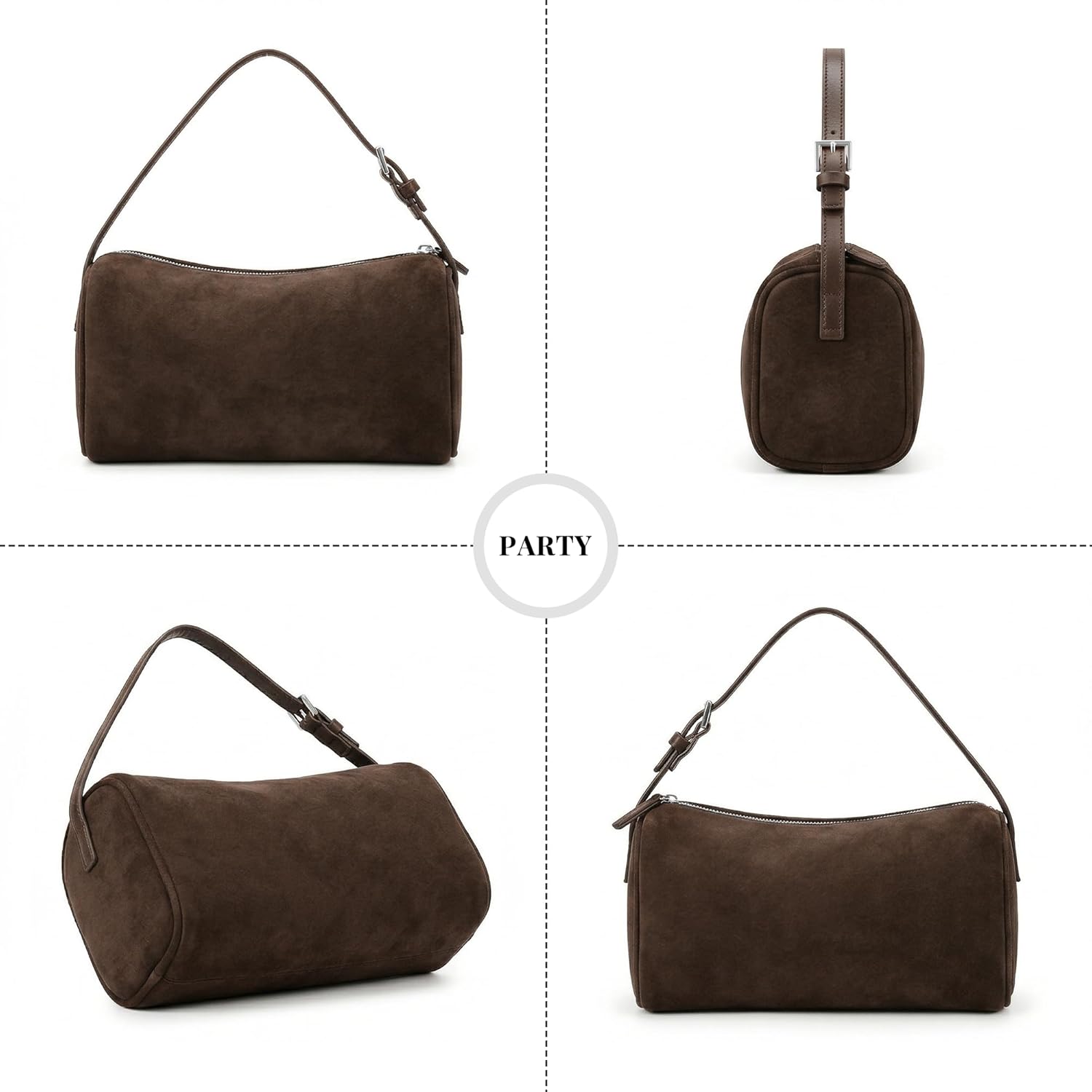 Hobo Crossbody Bags For Women,Vegan Leather Barrel Bag For Ladies,Designer Mini Pruse With Adjustable Strap