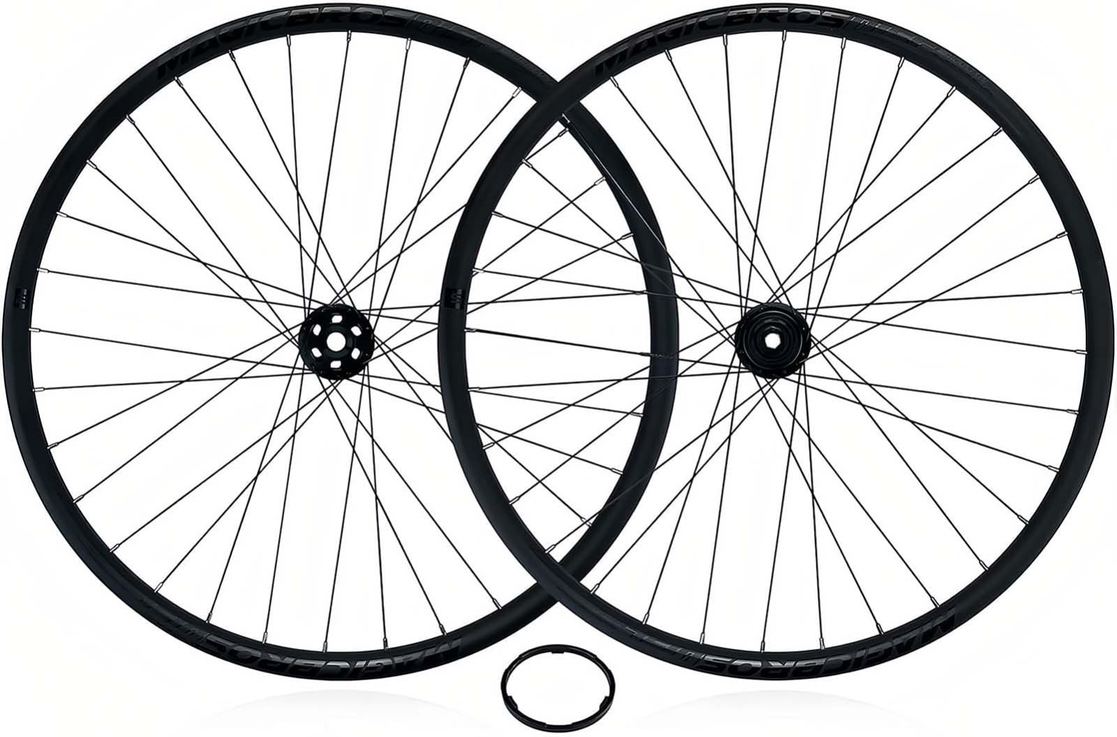 Fahrradräder 26'' 27,5'' 29'' 15 x 110 mm/12 x 148 mm Steckachse, Scheibenbremse, doppelwandige Aluminiumfelgen, 32-Loch-Naben für 8-13-fach Kassette (Nero-29in)