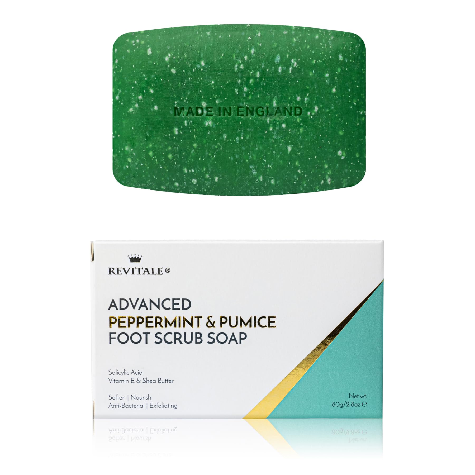 Revitale Savon Exfoliant Avancé pour les Pieds à la Menthe Poivrée et à la Pierre Ponce – Barre Exfoliante et Revitalisante