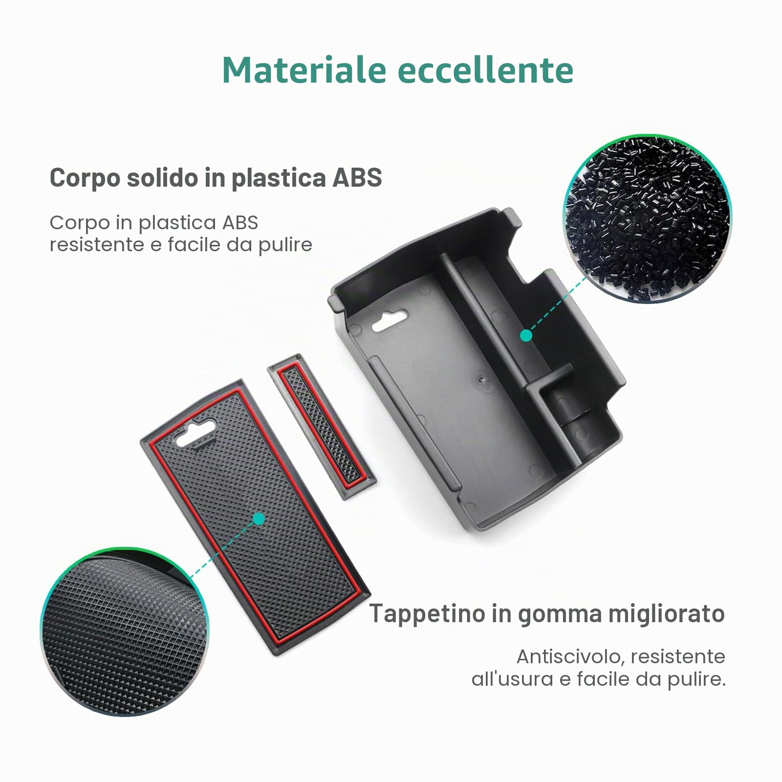 GAFAT Compatibile con Alfα Romeo Tonale 2022-2024 2025 Contenitore Portaoggetti per Console Centrale, Tonale Braccioli, Organizer per Vano Portaoggetti, Tonale Accessori (Rosso)