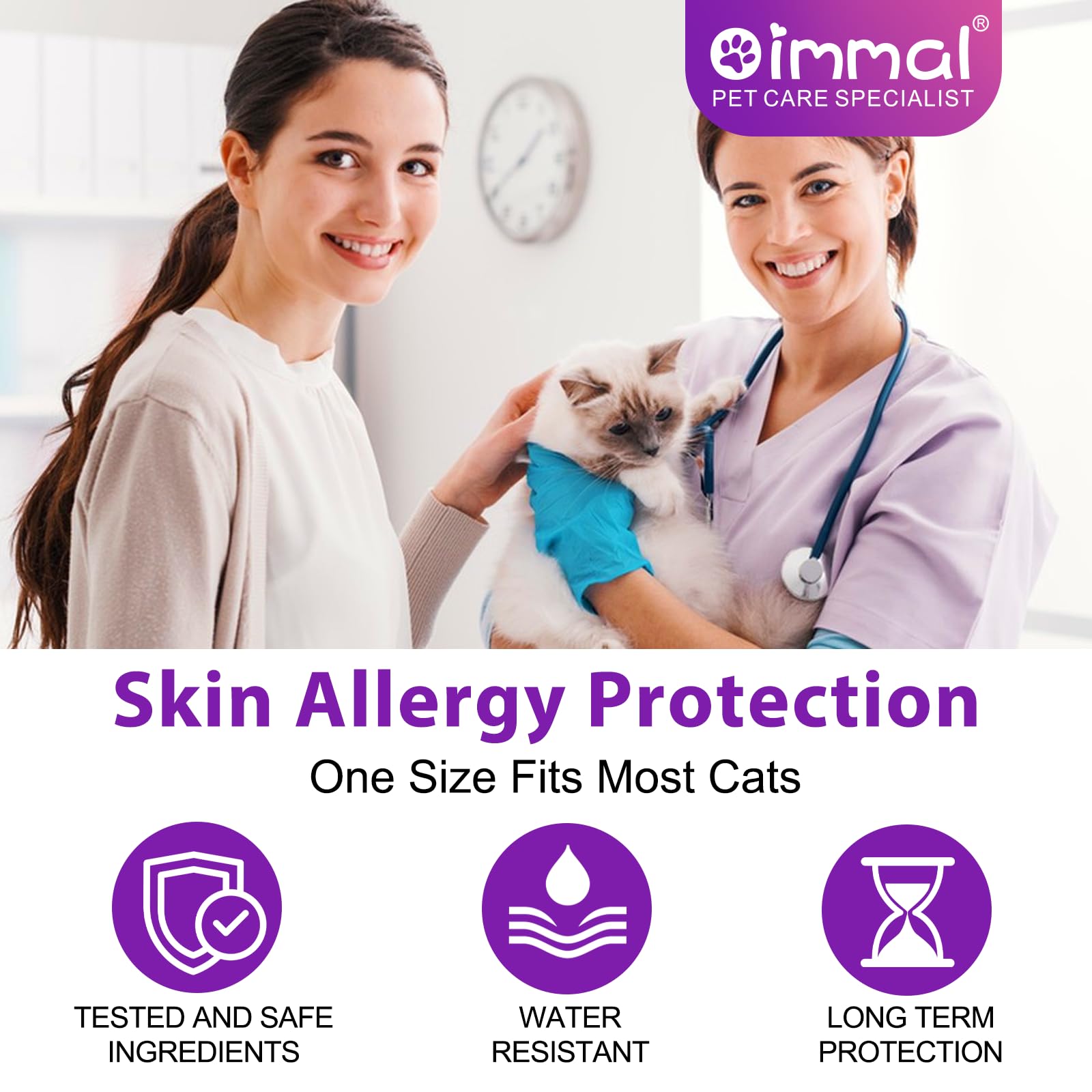 Collare Antipulci per gatti,Antiparassitario collare,Antipulci e Zecche per Gatti,Naturali,regolabile e impermeabile,24 Mesi di Protezione,per Tutti i Gatti