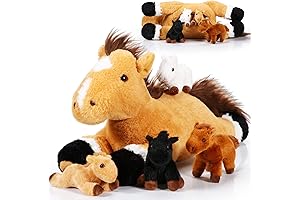 5-Piece Stuffed Horse Family Toy Set