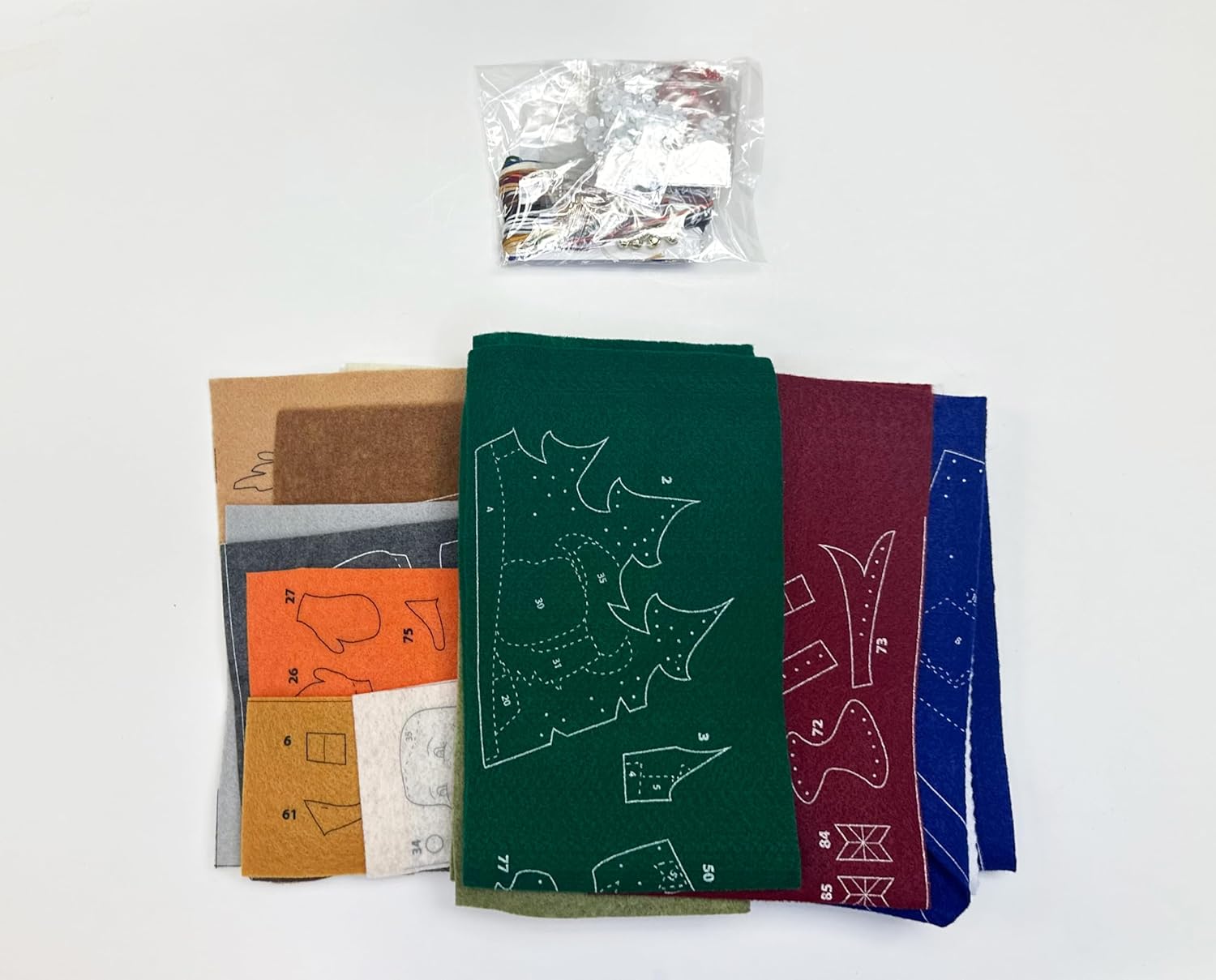 MerryStockings Outdoorsman Santa Felt Christmas Stocking Kit – 18" DIY Holiday Sewing Kit with Camo & Blaze Orange – Embroidery Craft Kit with Beads, Sequins & Instructions – Made in USA