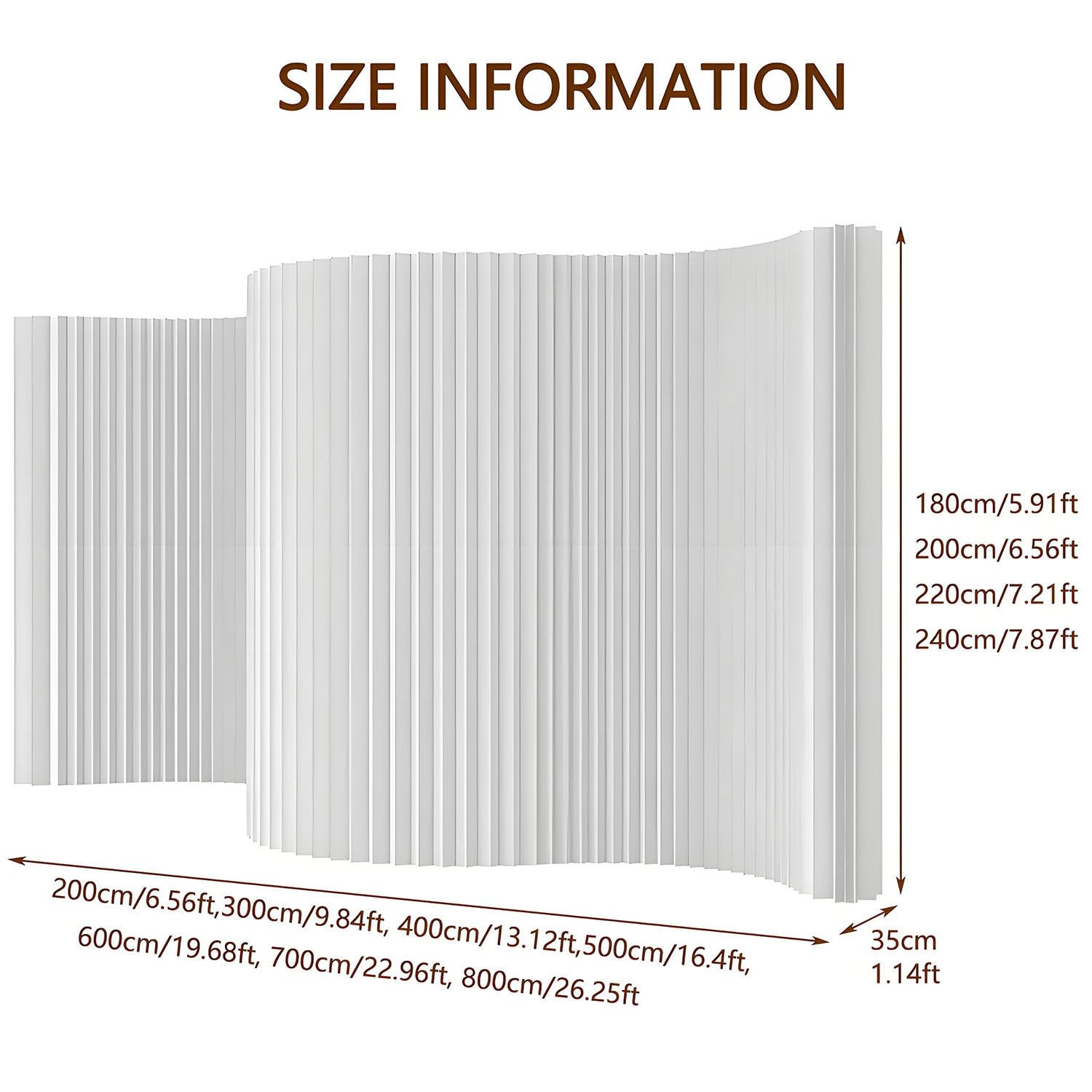 Separador de ambientes de papel, mampara divisoria de oficina portátil, pantalla divisoria de papel plegable para privacidad, separador de ambientes, mampara independiente para interiores White-3x2m