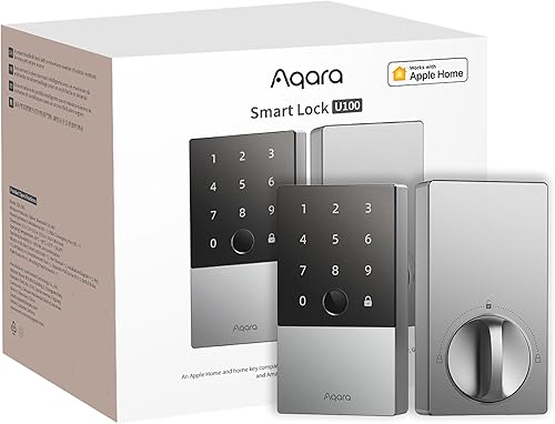 Miniatura 1 de Aqara Smart Lock U100, cerradura de puerta de entrada sin llave con llave Apple Home, teclado de pantalla táctil, cerrojo electrónico inteligente,