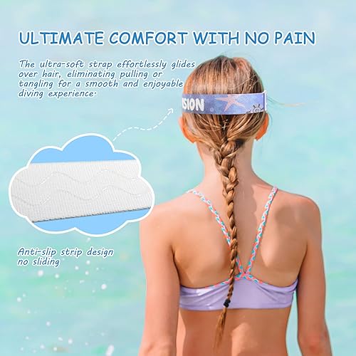 Miniatura 7 de Máscara de natación para niños, gafas de natación para niños de 180 antivaho, a prueba de fugas, con cubierta de nariz y correa de tela para edades