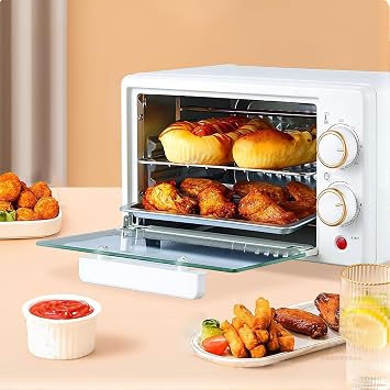Electric Countertop Oven, 12L Convection Toaster & Cake Baker with 0-230°C Adjustable Temperature, Multifunctional Small Oven green