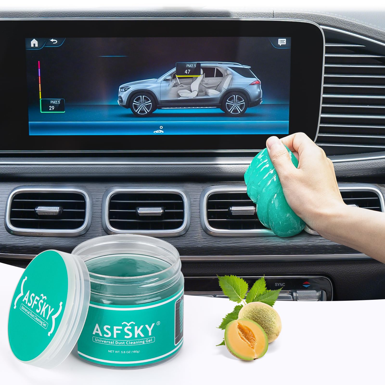 ASFSKY Cleaning Gel for Car Dust Cleaner Car Interior Slime for Detailing Putty for Dust Dirt Crumbs in Corners Clean The Dashboard Console and Vents