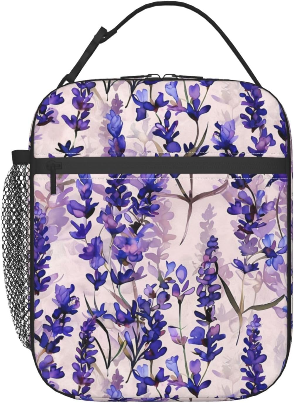 Insulated Lunch Box for Girls Women Lavender Lunch Bag for Work,Picnic,School,Travel,Hiking, Beach or Fishing Polyester Watercolor Lavender Lunch Box