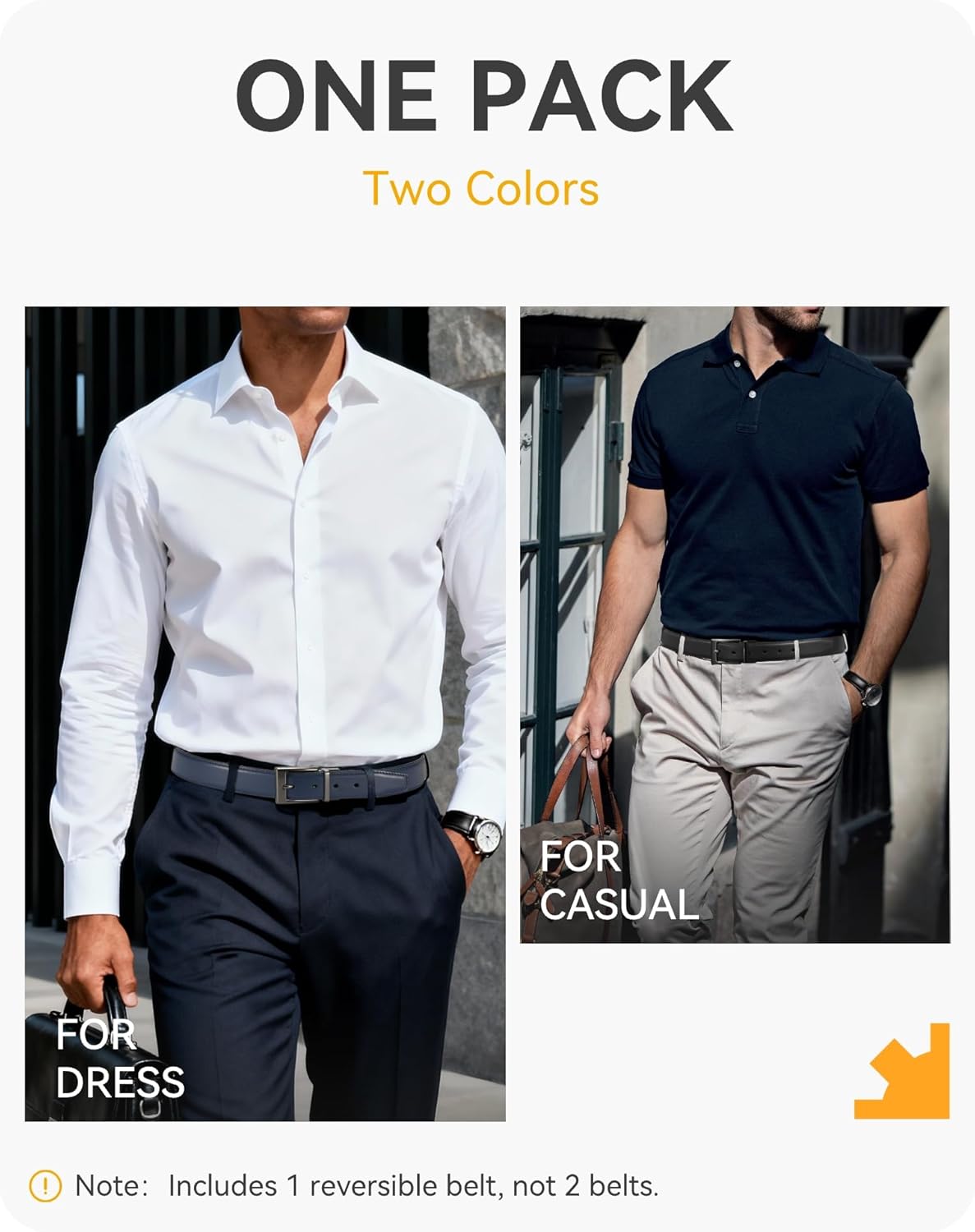 CHAOREN Reversible Belt Men 1 Piece - 1.25" Leather Dress Belt - Trim to Fit for Elegant Style - Image 4