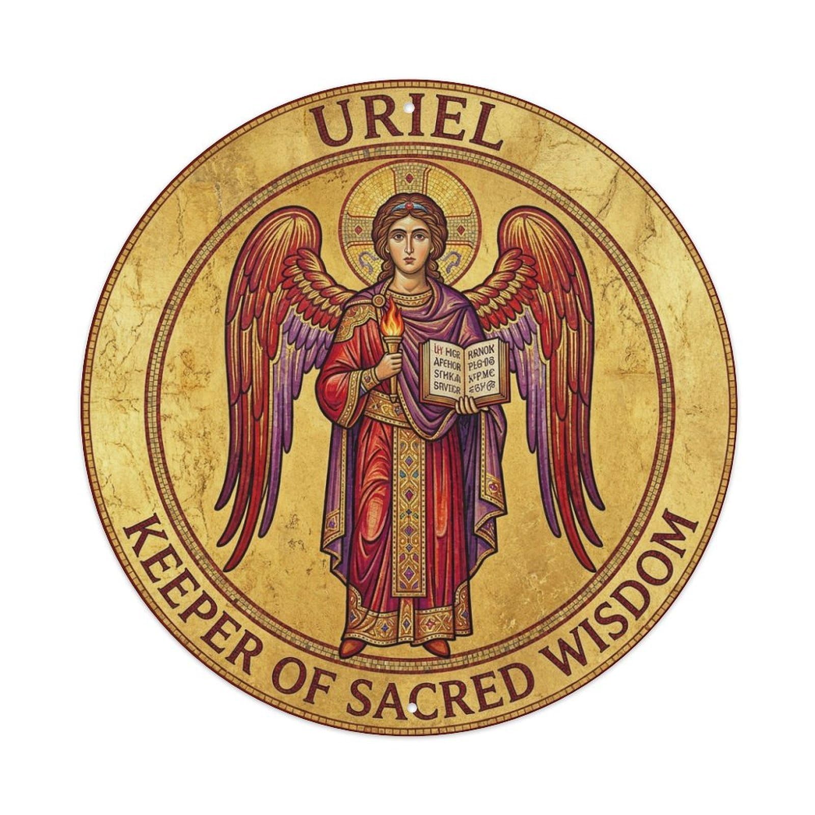 Divine Light Keeper of Sacred Wisdom Archangel Uriel Metal Tin Sign