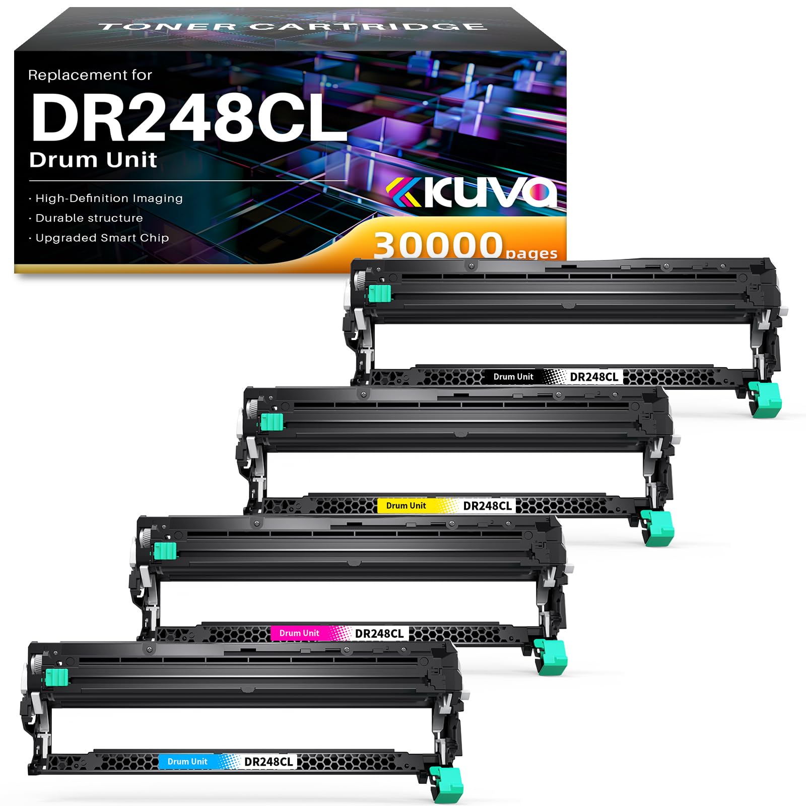 Kuva DR248CL Trommel kompatibel für Brother DR248 DR248CL kompatibel für Brother HL-L3240CDW MFC-L3740CDWE MFC-L3760CDW DCP-L3560CDW DCP-L3520CDWE DCP-L3555CDW HL-L3220CW HL-L3220CWE (4er Pack)