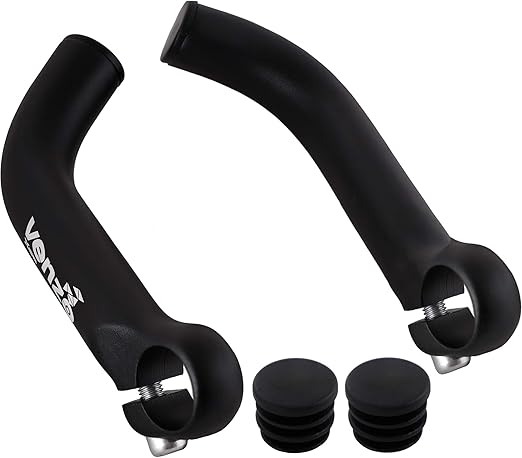 Venzo Bicycle Handlebar Extender for Mountain Hybrid Bike - Compatible with 7/8'’ 22.2mm - Flat Bar Ends with Plugs - 150mm - Ergonomic Design Lightweight & Durable