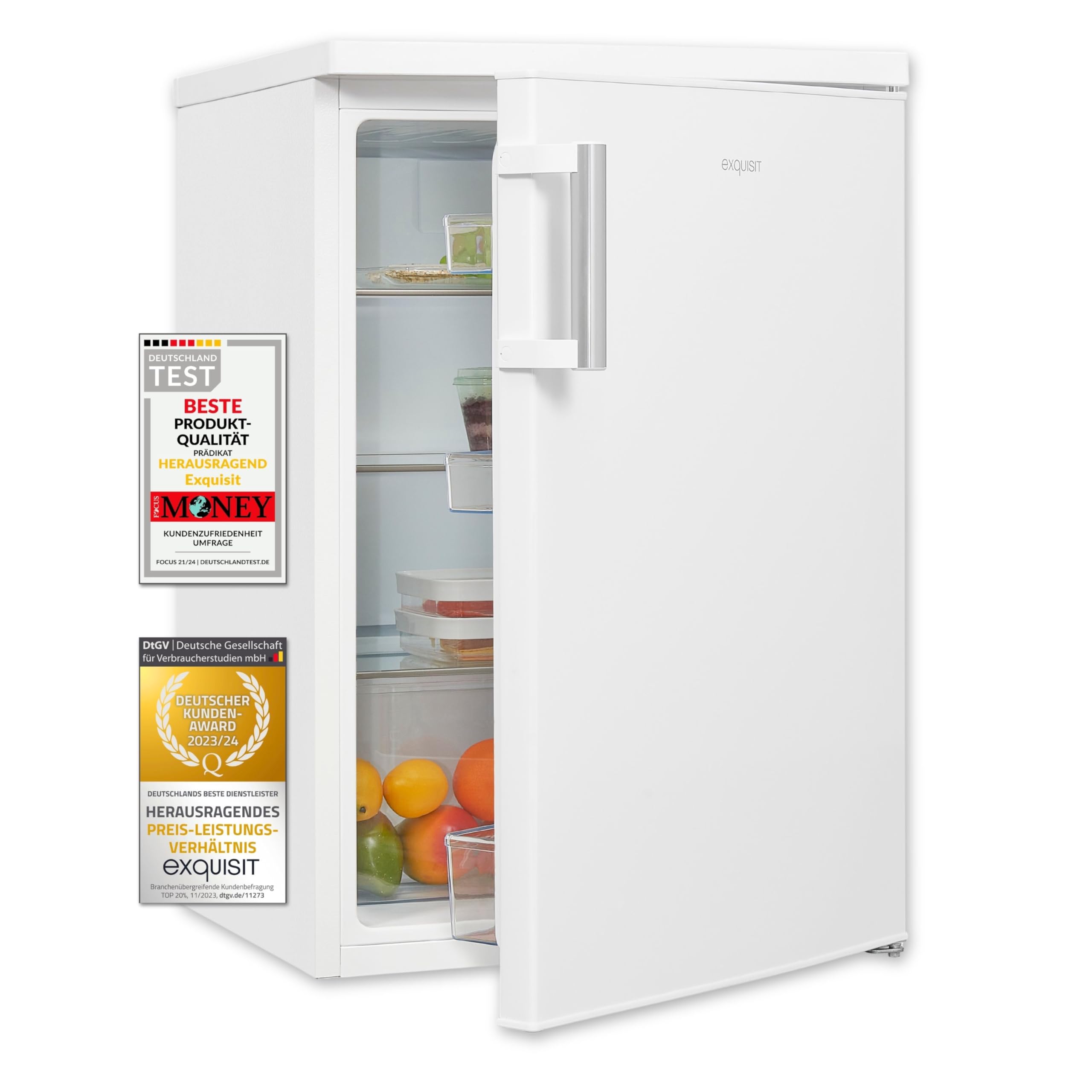Exquisit Standkühlschrank KS16-V-H-010D Weiß - 133 l Vollraumkühlschrank