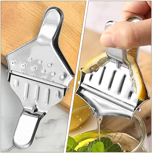 Miniatura 6 de Cabilock Manual Lemon Juicer Squeezer Stainless Steel Citrus Press Handheld Orange Juice Extractor 8.5x7x3.5cm for Kitchen and Home Use